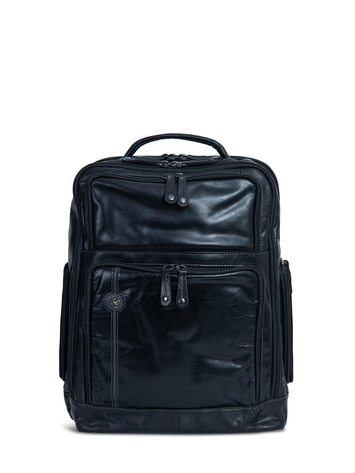 black leather backpack uk ALL DAY LEATHER BACKPACK BLACK – BEVERLY HILLS POLO CLUB