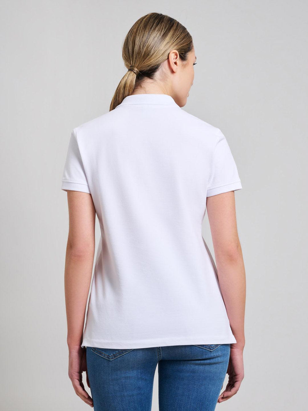 Beverly Hills Polo Club UK-COTTON PIQUE POLO SHIRT GHOST WHITE