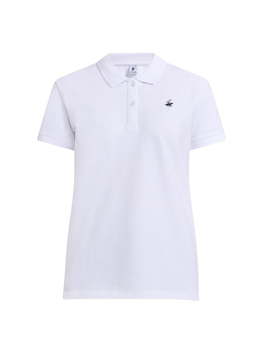 Beverly Hills Polo Club UK-COTTON PIQUE POLO SHIRT GHOST WHITE