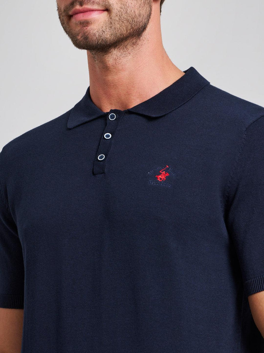 Beverly Hills Polo Club UK-SOFT COTTON MODERN SLIM FIT POLO SHIRT DARK NAVY
