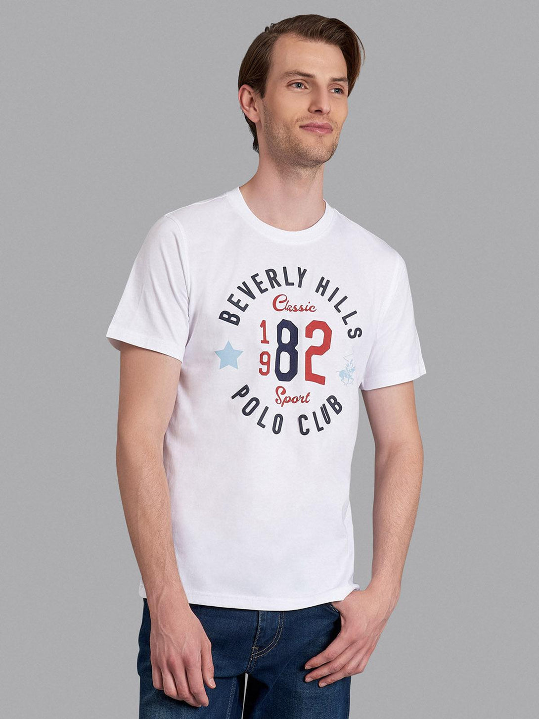 Beverly Hills Polo Club UK-1982 CLASSIC SPORT T-SHIRT WHITE