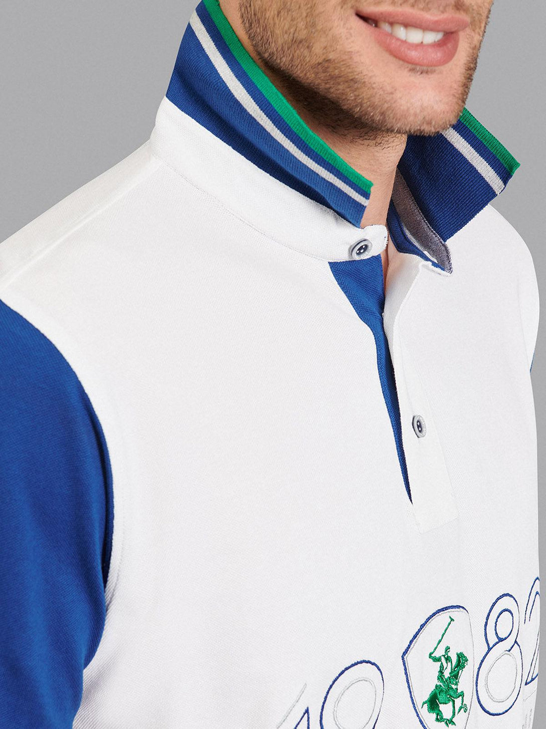 Beverly Hills Polo Club UK-1982 CONTRAST POLO SHIRT WHITE