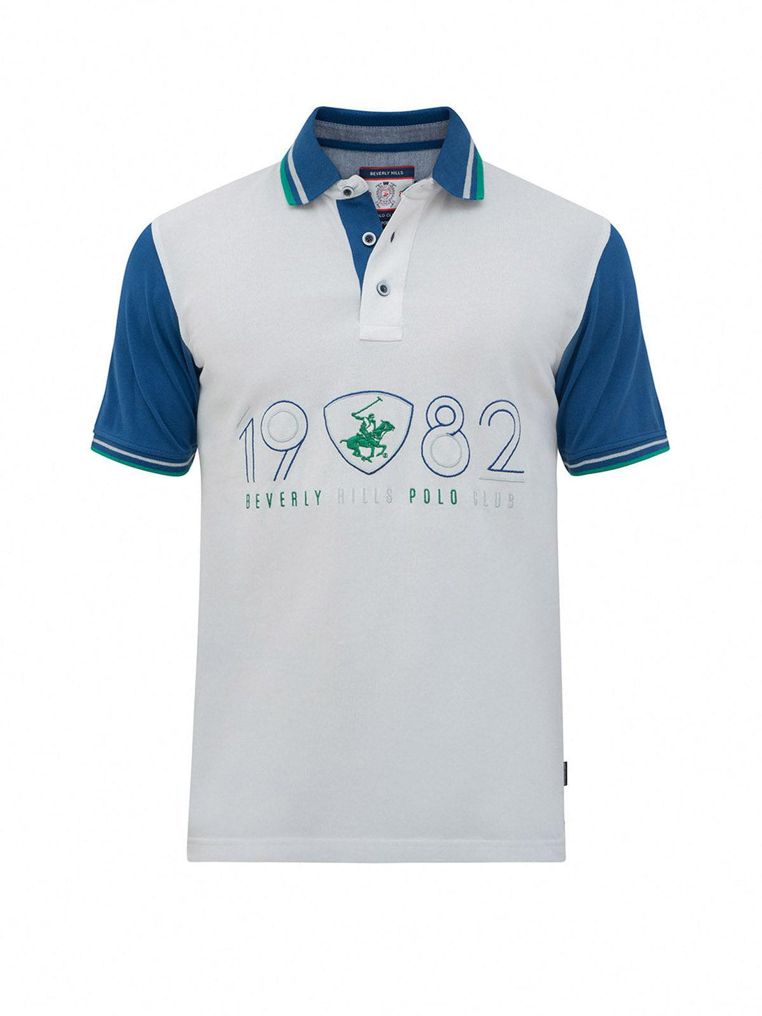 Beverly Hills Polo Club UK-1982 CONTRAST POLO SHIRT WHITE