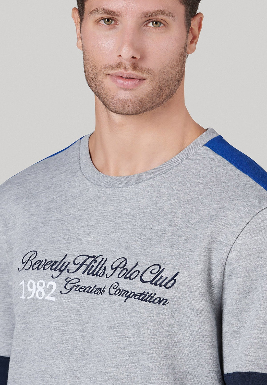 Beverly Hills Polo Club UK-1982 GREATEST COMPETITION SWEATSHIRT GREY MELANGE