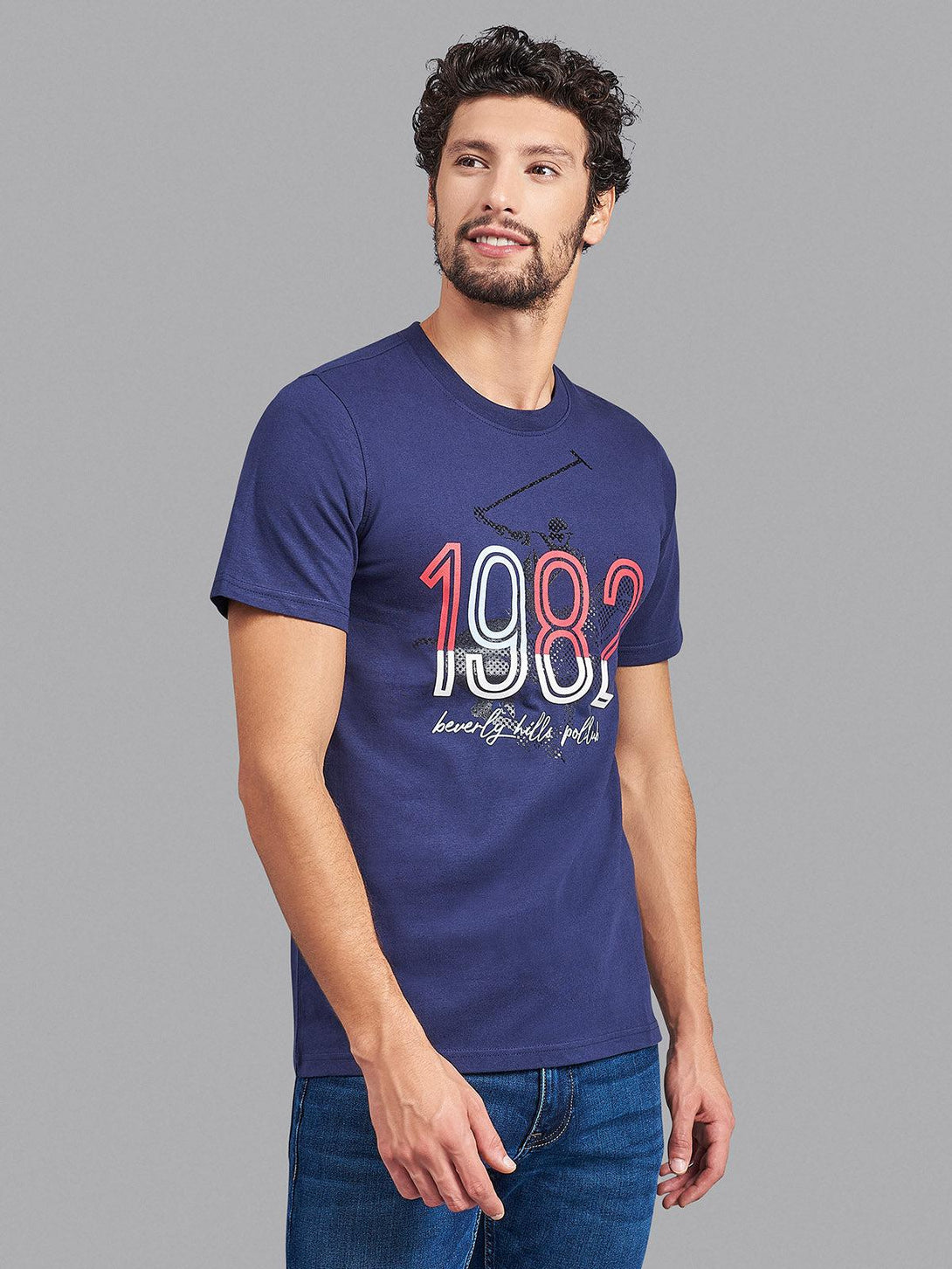 Beverly Hills Polo Club UK-1982 POLO PONY T-SHIRT TRUE NAVY