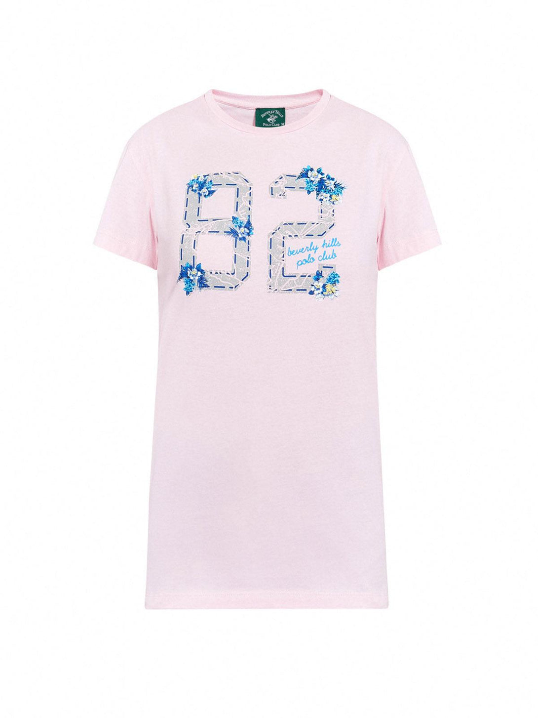 Beverly Hills Polo Club UK-82 FLOWERS T-SHIRT PINK