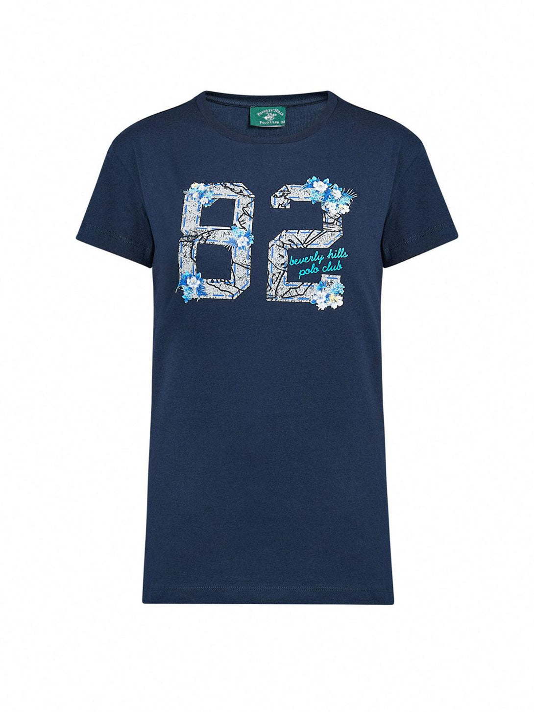 Beverly Hills Polo Club UK-82 FLOWERS T-SHIRT TRUE NAVY