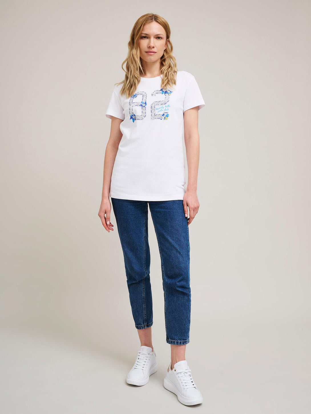 Beverly Hills Polo Club UK-82 FLOWERS T-SHIRT WHITE