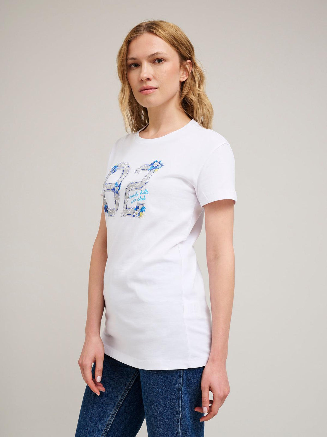 Beverly Hills Polo Club UK-82 FLOWERS T-SHIRT WHITE