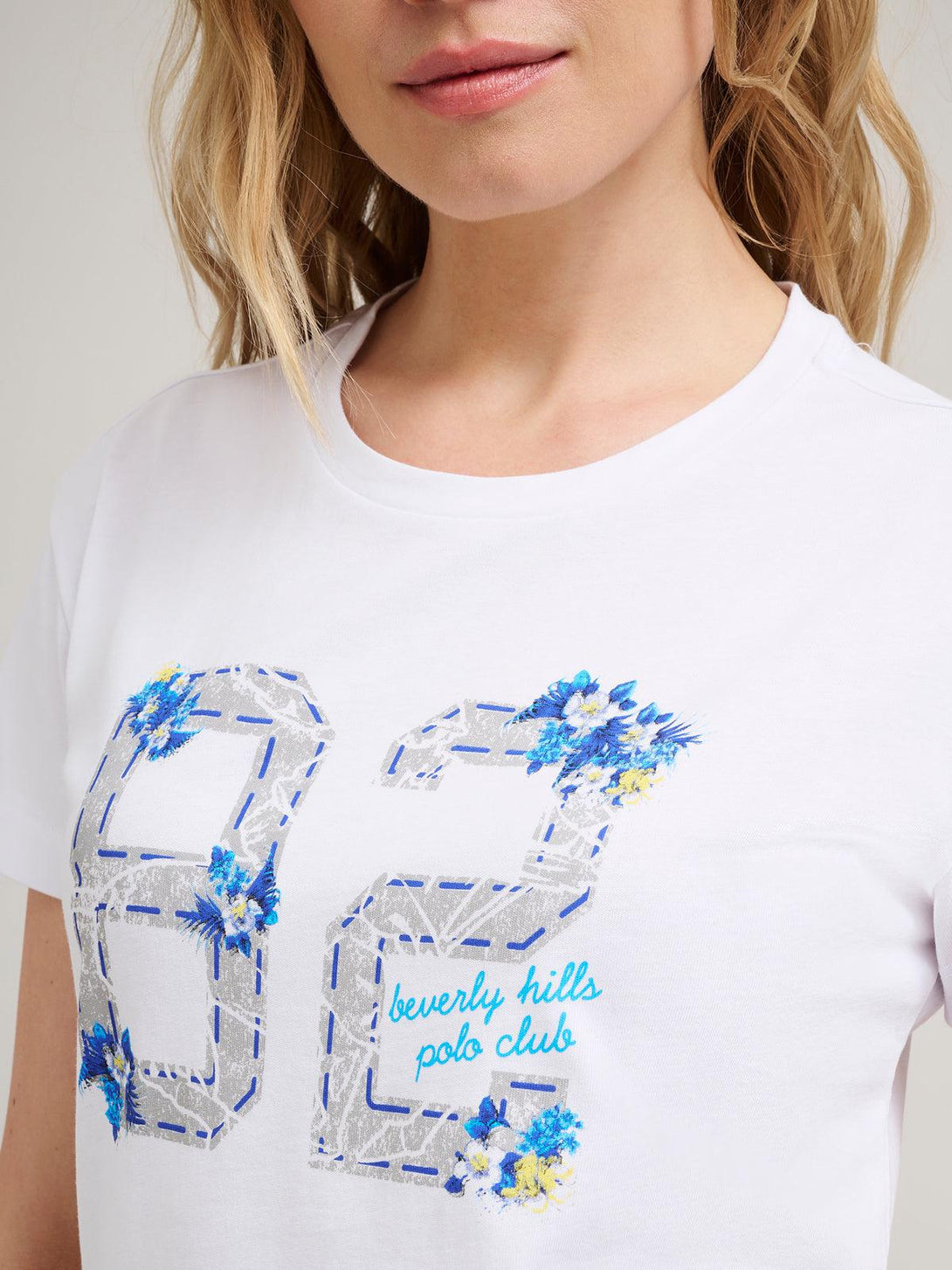 Beverly Hills Polo Club UK-82 FLOWERS T-SHIRT WHITE