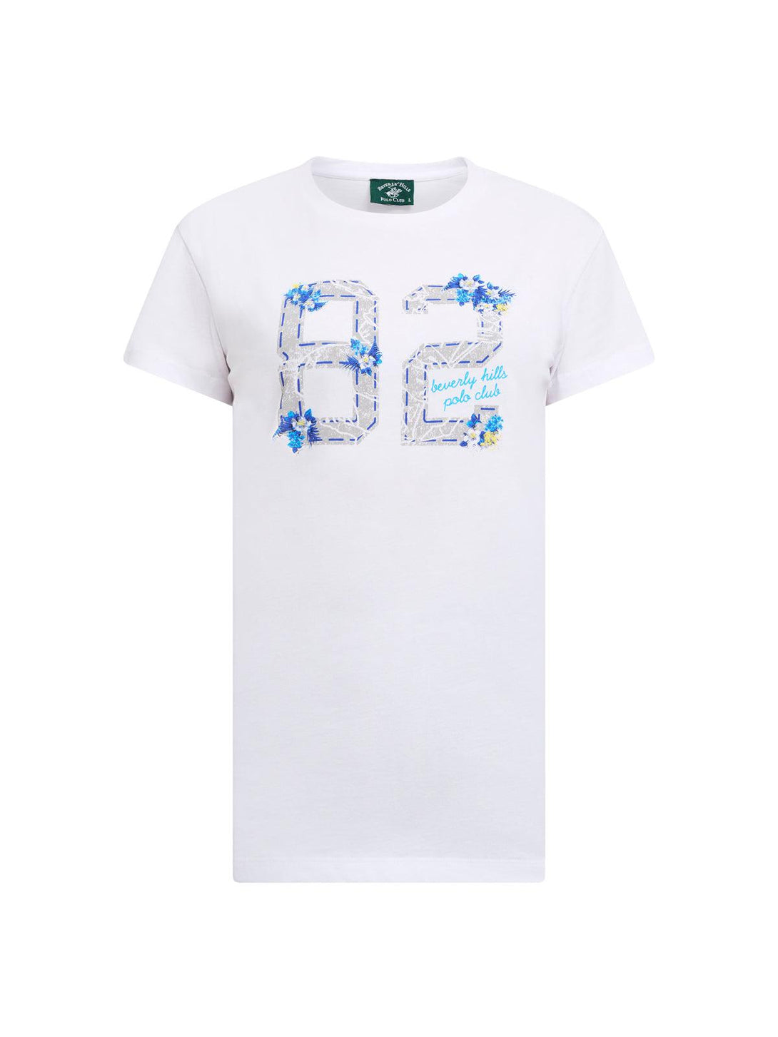 Beverly Hills Polo Club UK-82 FLOWERS T-SHIRT WHITE