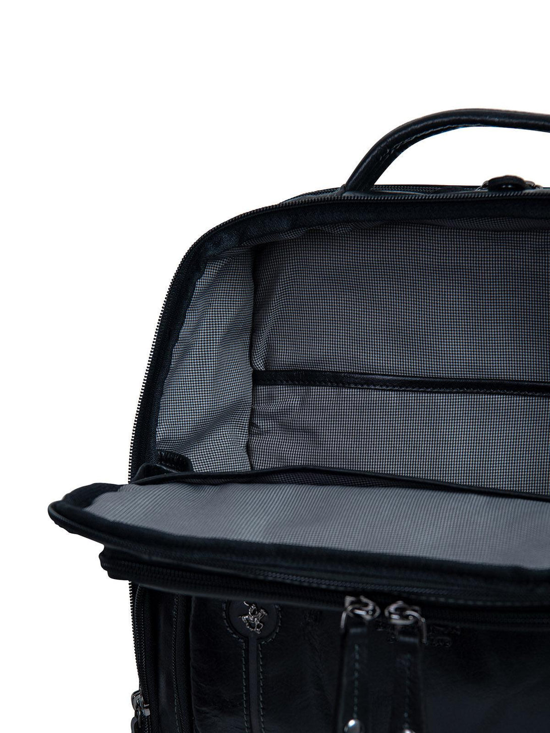 Beverly Hills Polo Club UK-ALL DAY LEATHER BACKPACK BLACK