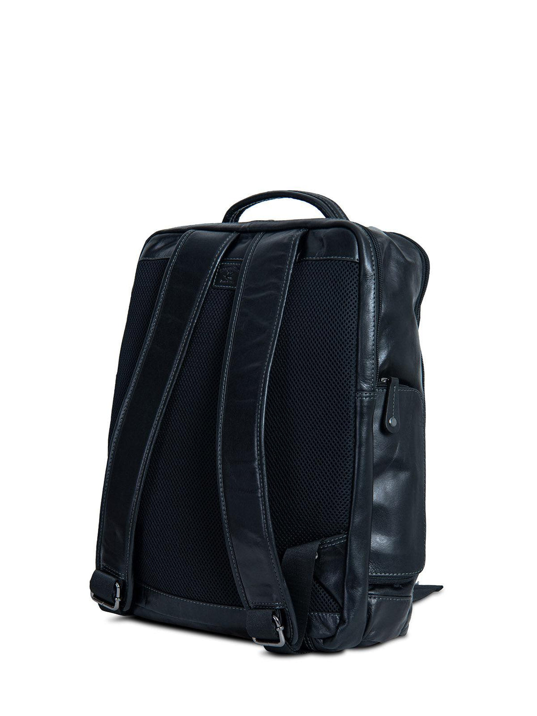 Beverly Hills Polo Club UK-ALL DAY LEATHER BACKPACK BLACK