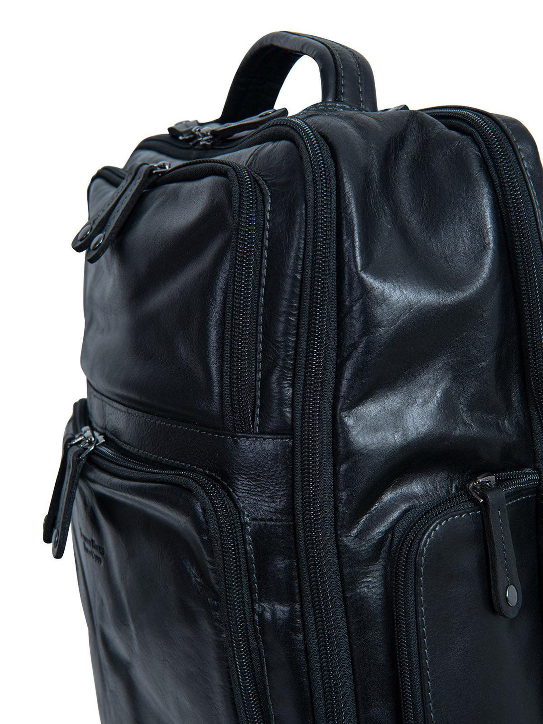 Beverly Hills Polo Club UK-ALL DAY LEATHER BACKPACK BLACK