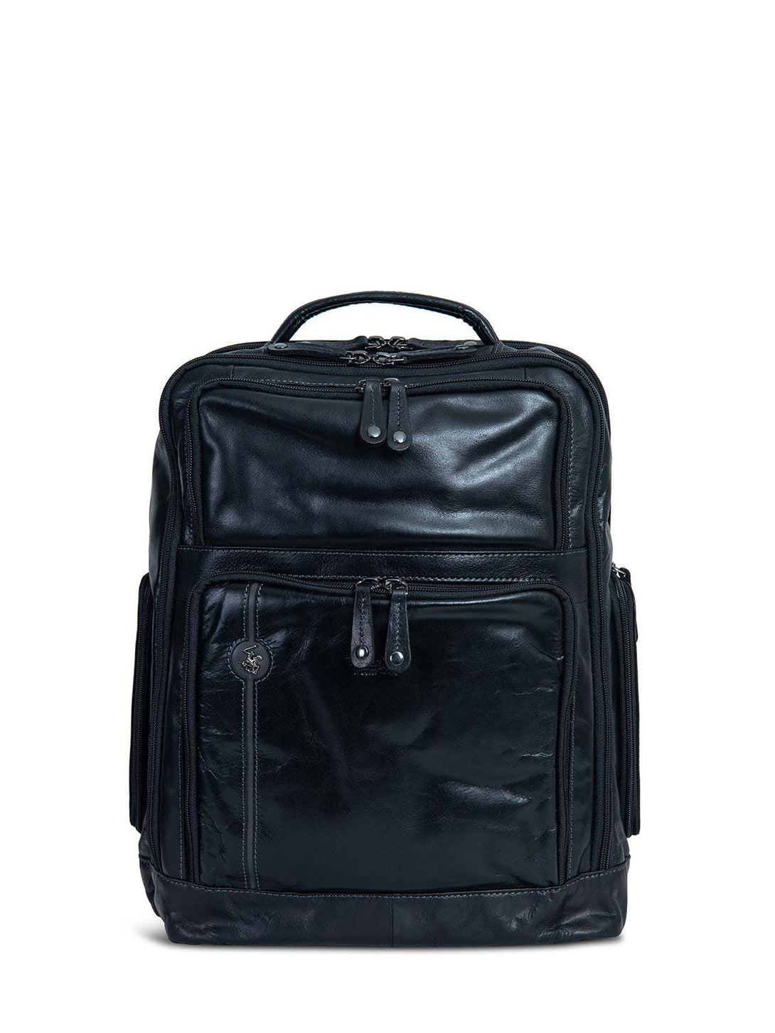 Beverly Hills Polo Club UK-ALL DAY LEATHER BACKPACK BLACK