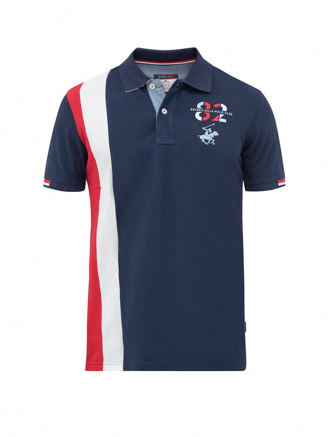 Beverly Hills Polo Club UK-ASYMMETRIC 82 POLO PONY POLO SHIRT TRUE NAVY