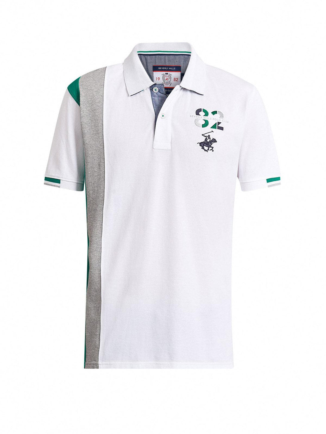 Beverly Hills Polo Club UK-ASYMMETRIC 82 POLO PONY POLO SHIRT WHITE