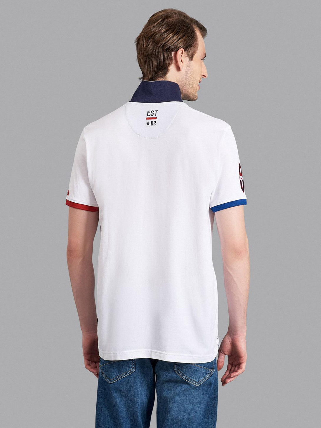 Beverly Hills Polo Club UK-ASYMMETRIC CONTRAST TEAM POLO SHIRT WHITE