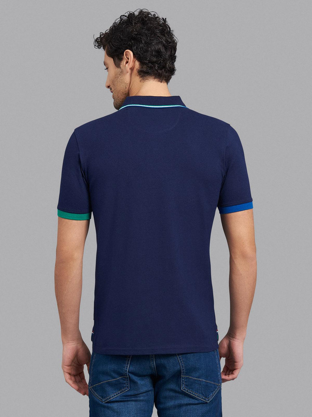 Beverly Hills Polo Club UK-ASYMMETRIC TIPPED SIGNATURE POLO SHIRT TRUE NAVY