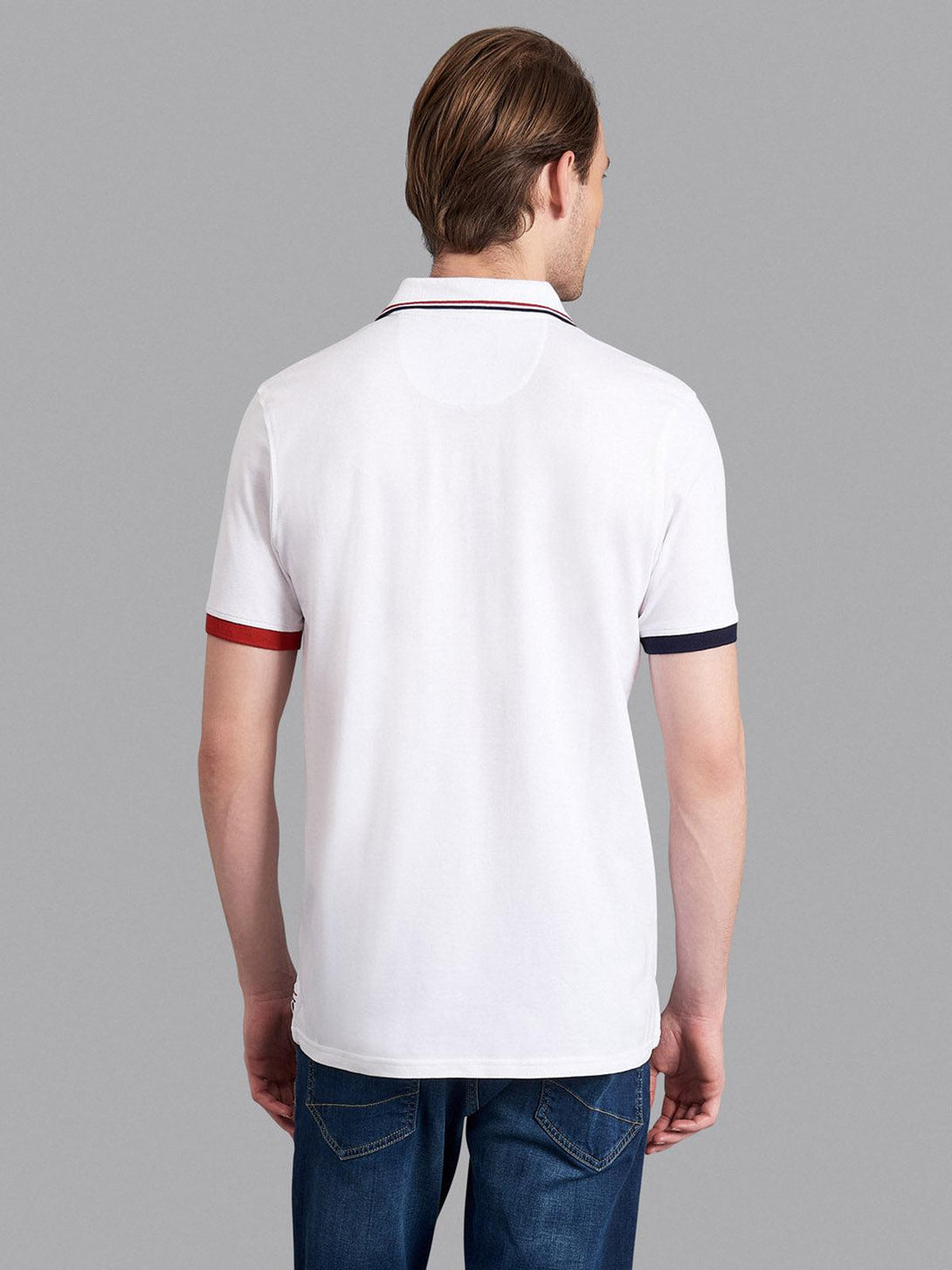 Beverly Hills Polo Club UK-ASYMMETRIC TIPPED SIGNATURE POLO SHIRT WHITE