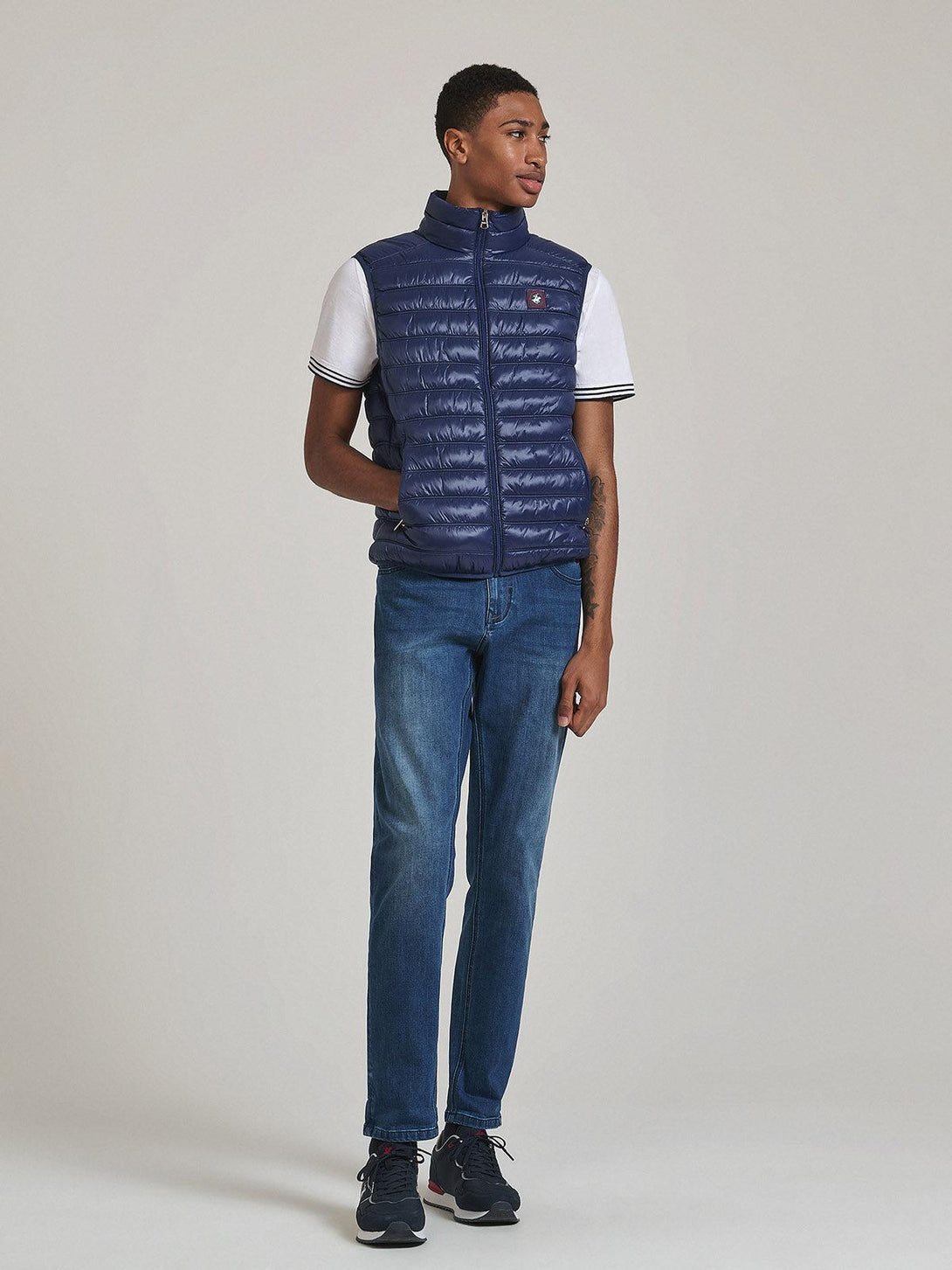 Beverly Hills Polo Club UK-BADGE LOGO GILET DARK NAVY