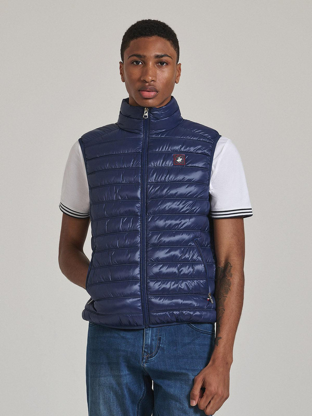 Beverly Hills Polo Club UK-BADGE LOGO GILET DARK NAVY