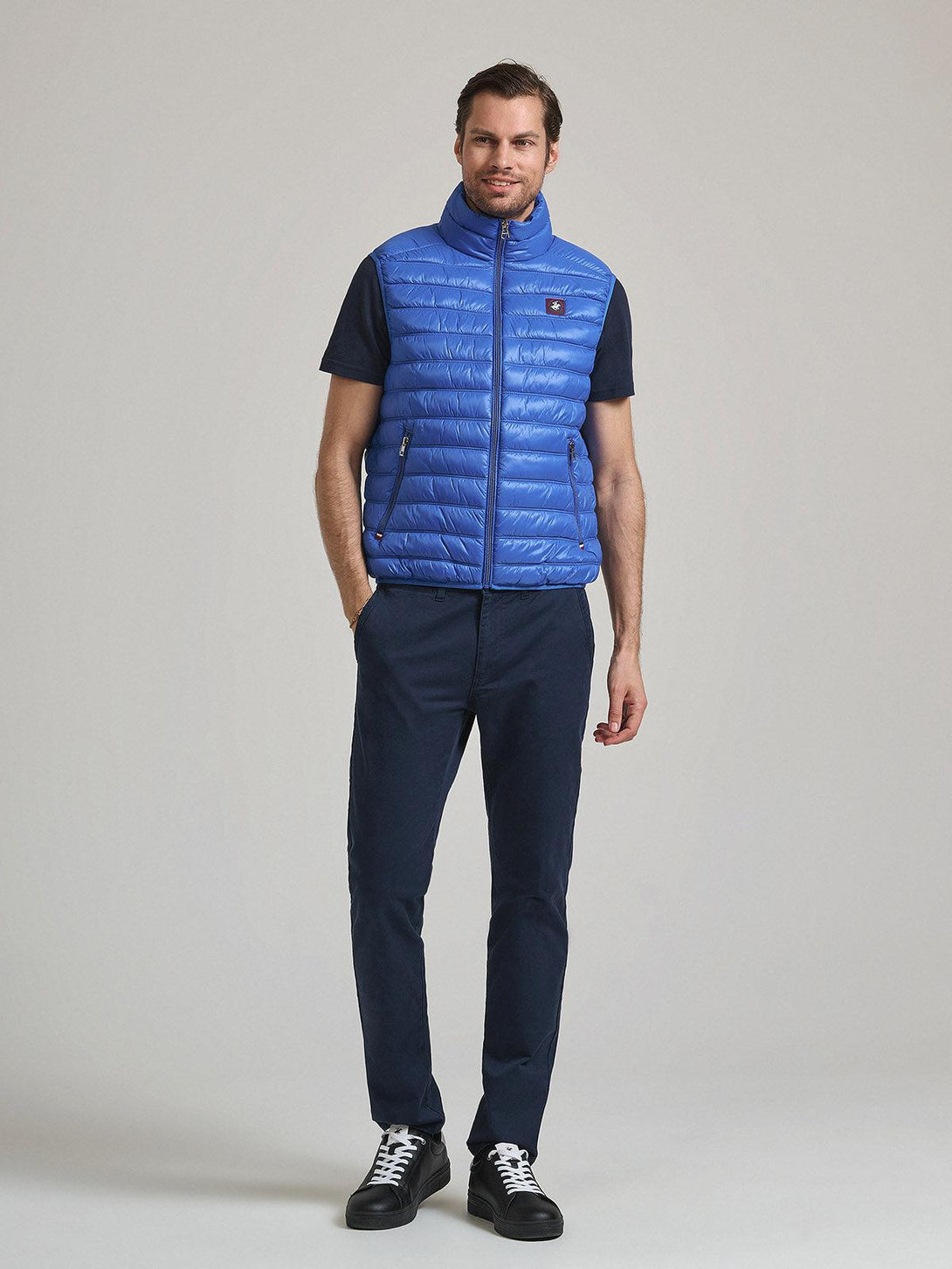 Beverly Hills Polo Club UK-BADGE LOGO GILET IMPERIAL BLUE