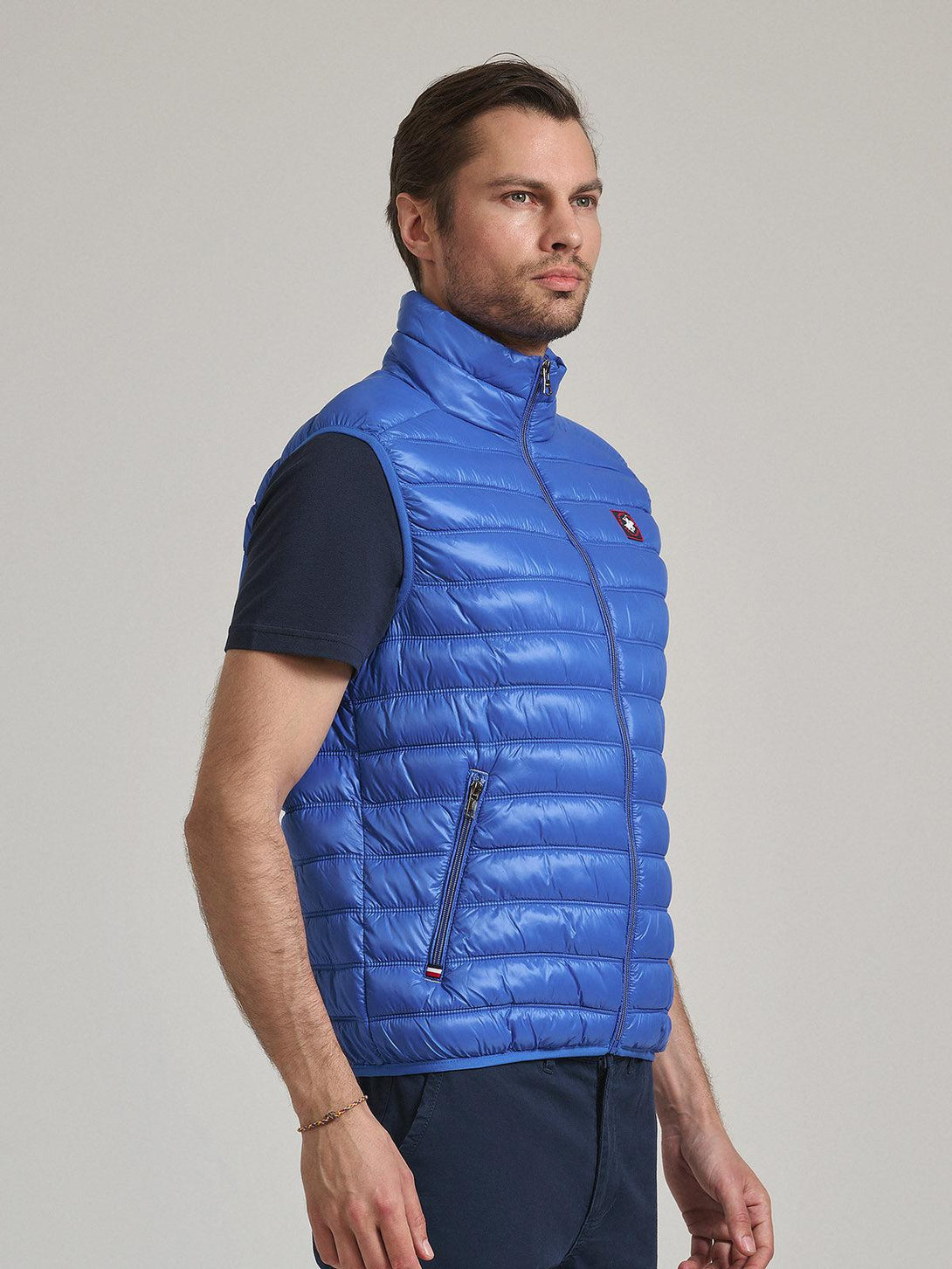 Beverly Hills Polo Club UK-BADGE LOGO GILET IMPERIAL BLUE