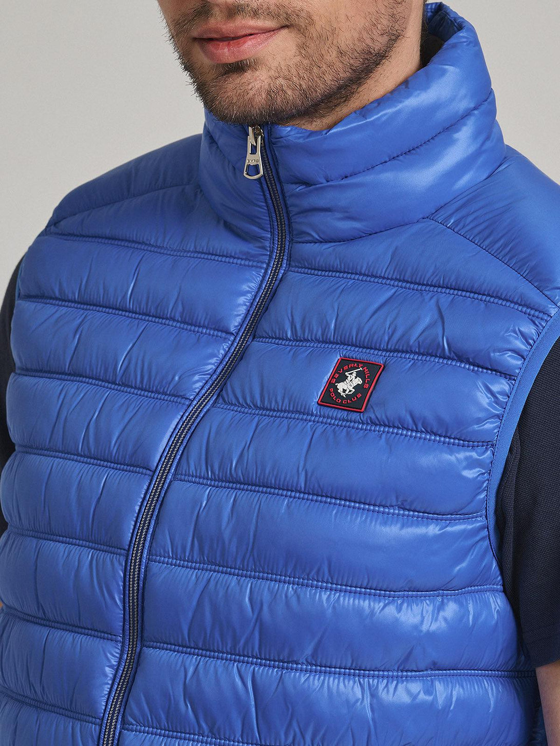 Beverly Hills Polo Club UK-BADGE LOGO GILET IMPERIAL BLUE