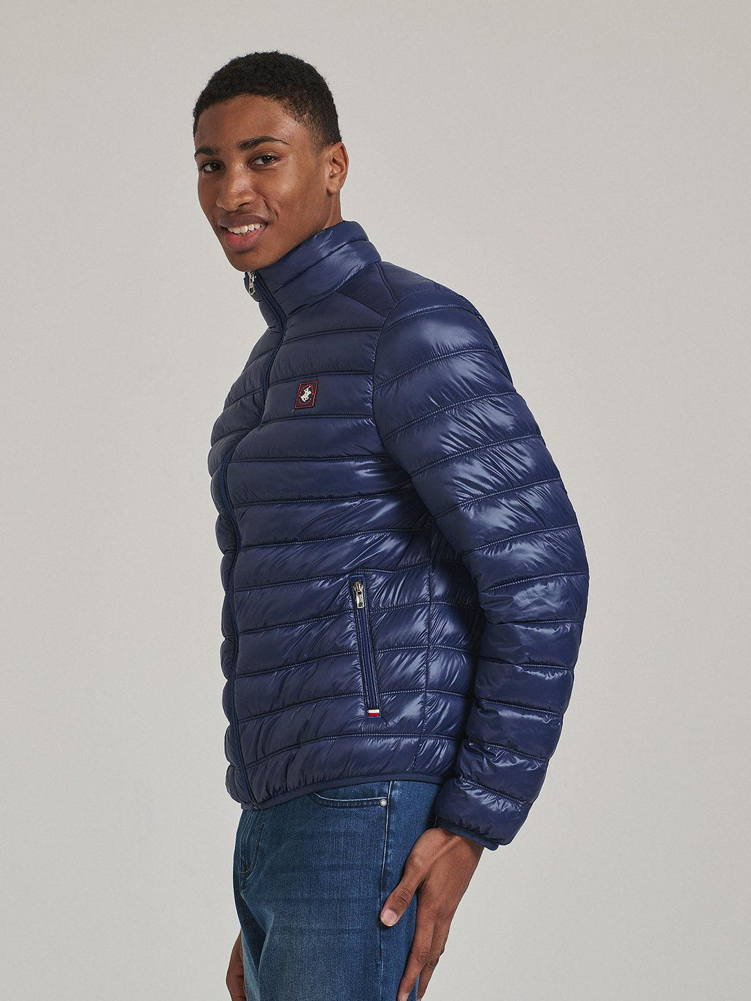 Beverly Hills Polo Club UK-BADGE LOGO PUFFER JACKET DARK NAVY