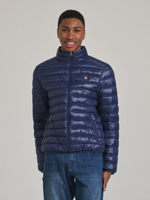 Beverly Hills Polo Club UK-BADGE LOGO PUFFER JACKET DARK NAVY