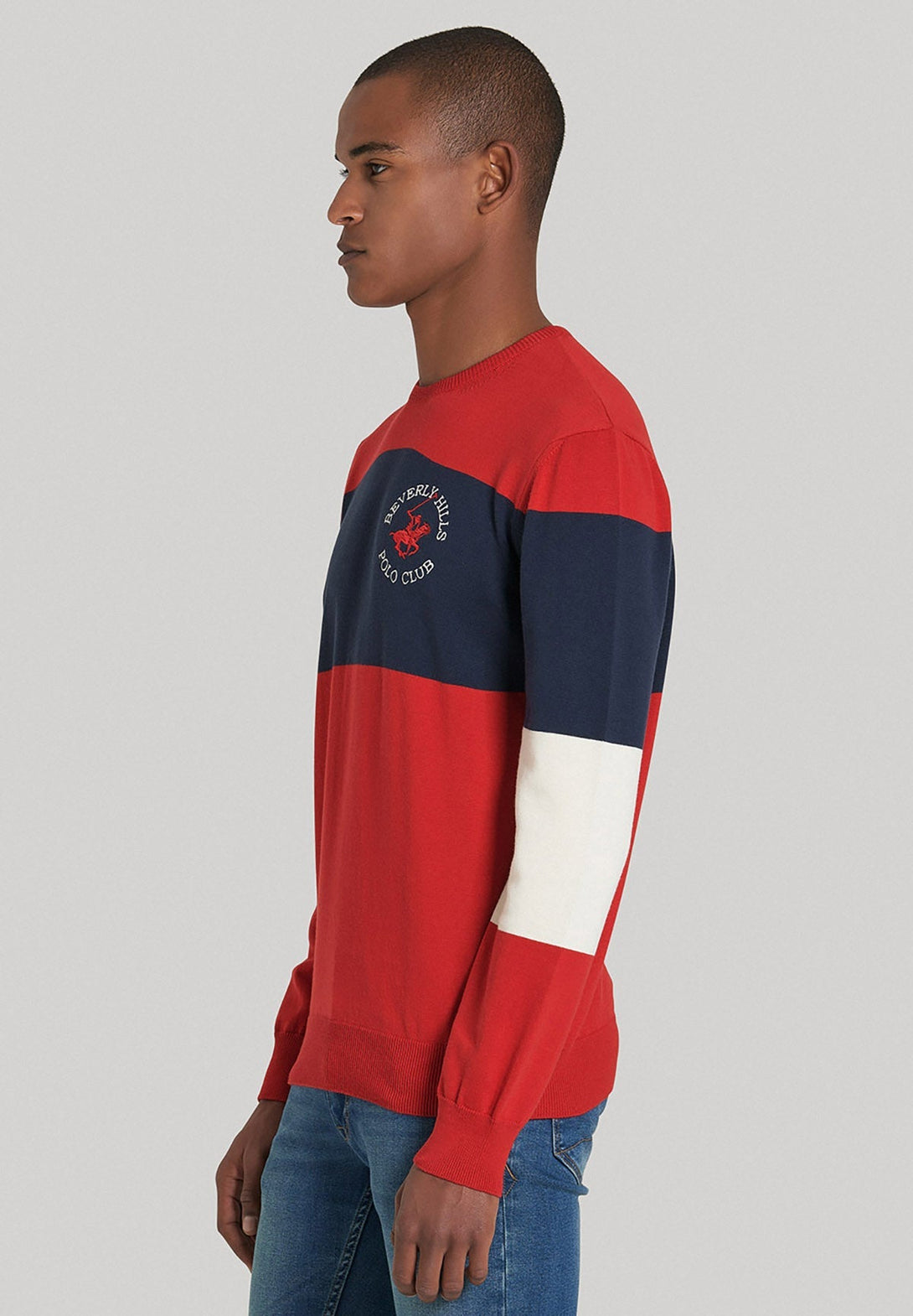 Beverly Hills Polo Club UK-BHPC 1982 CREW NECK KNIT RED