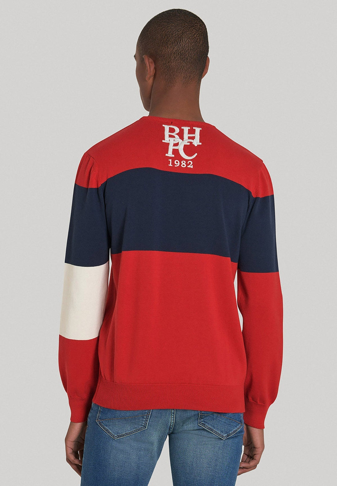 Beverly Hills Polo Club UK-BHPC 1982 CREW NECK KNIT RED