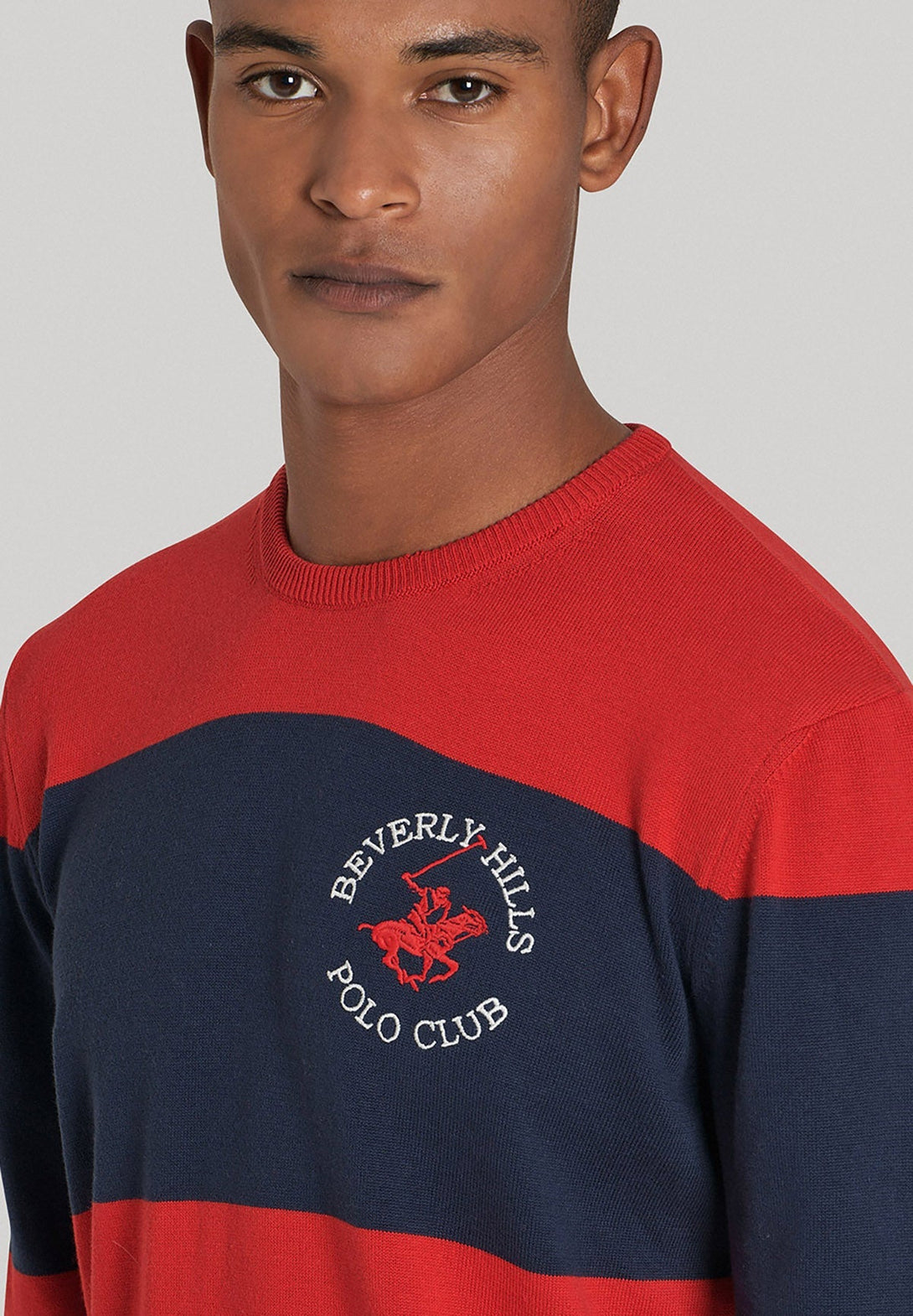 Beverly Hills Polo Club UK-BHPC 1982 CREW NECK KNIT RED