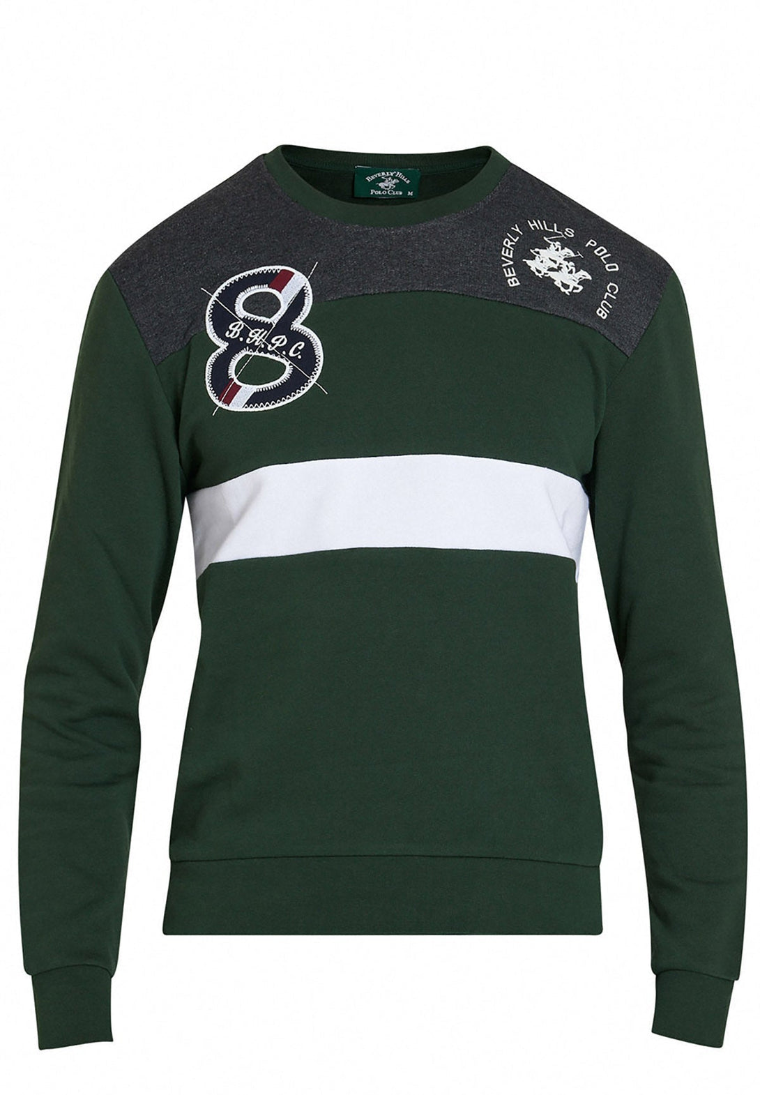 Beverly Hills Polo Club UK-BHPC 8 PANELLED SWEATSHIRT MUSK