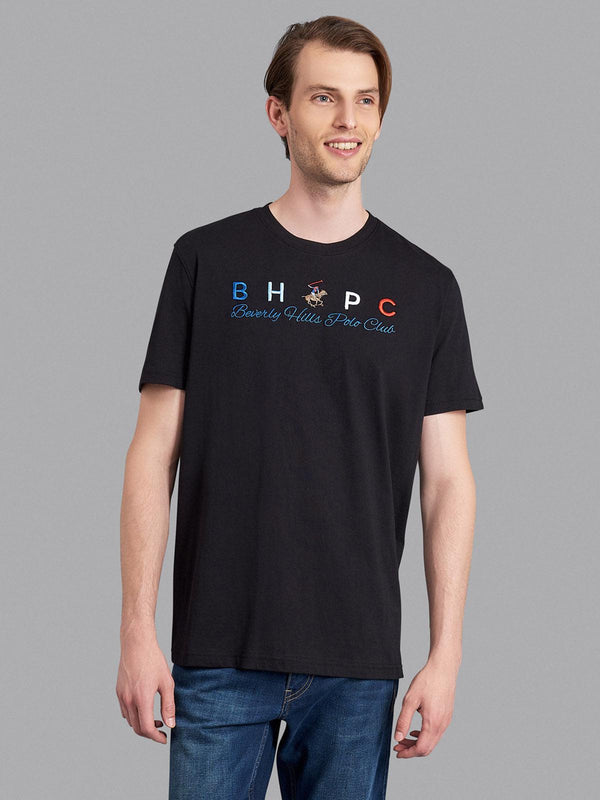 Beverly Hills Polo Club UK-BHPC BLOCK EMBROIDERED T-SHIRT BLACK