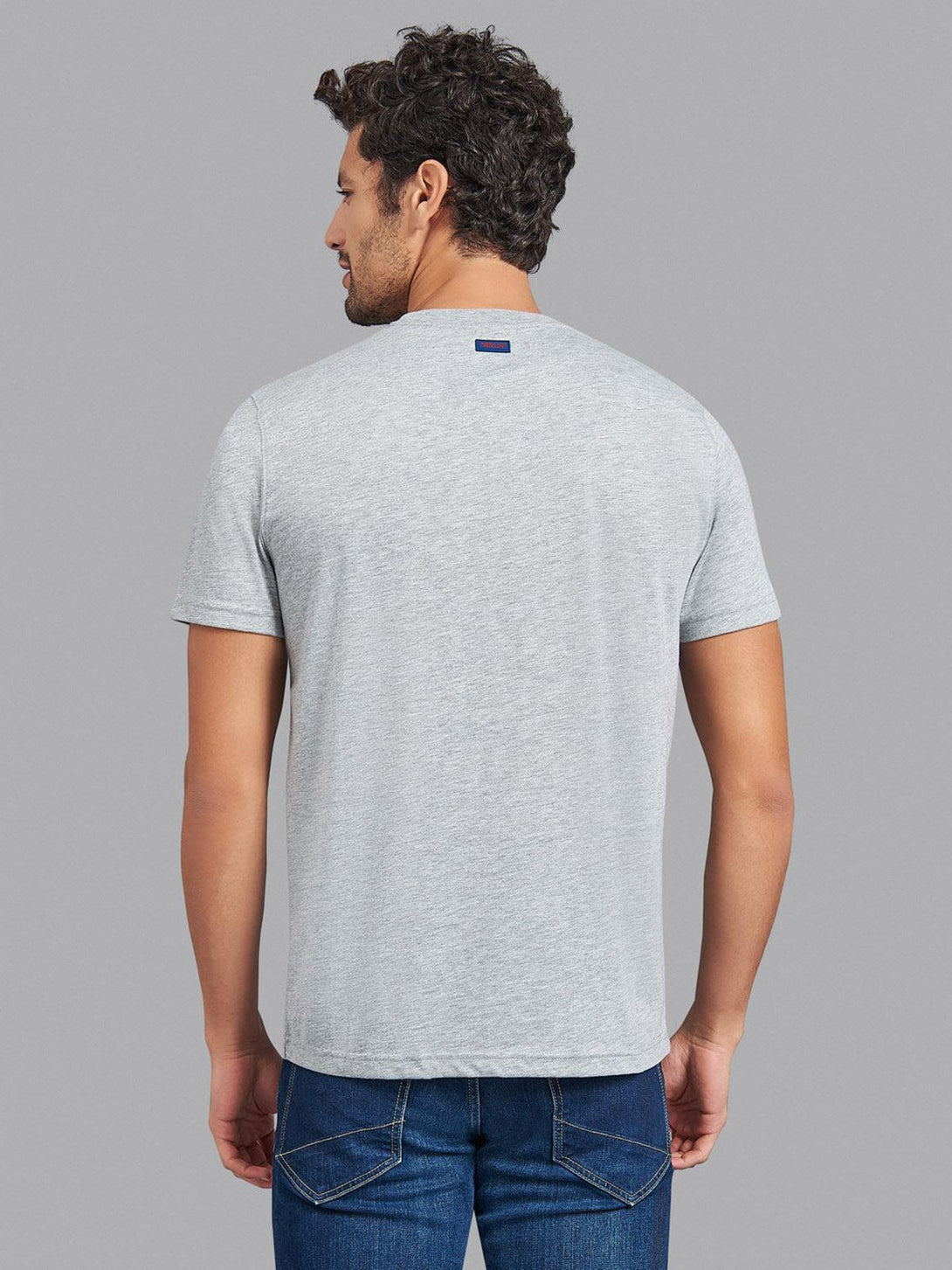 Beverly Hills Polo Club UK-BHPC BLOCK EMBROIDERED T-SHIRT HEATHER GREY