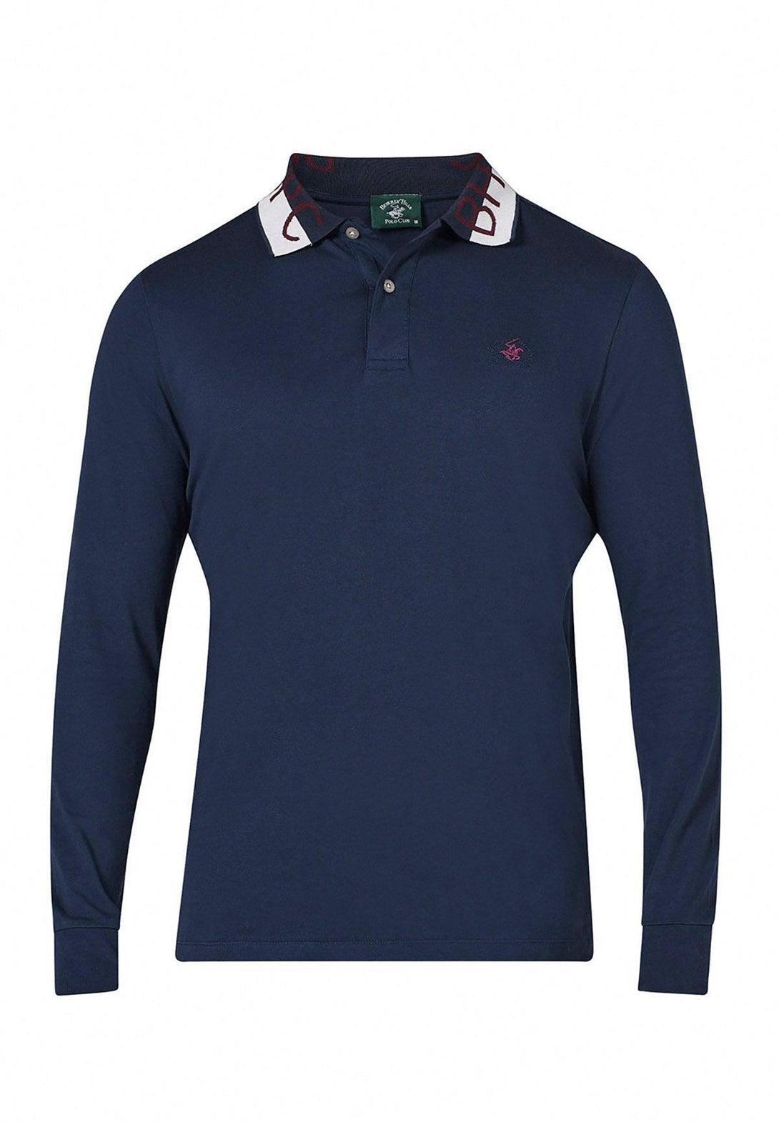 Beverly Hills Polo Club UK-BHPC COLLAR LS POLO SHIRT NAVY