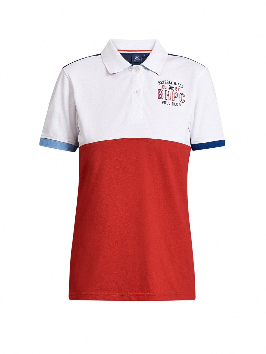 Beverly Hills Polo Club UK-BHPC CONTRAST PANEL POLO SHIRT WHITE