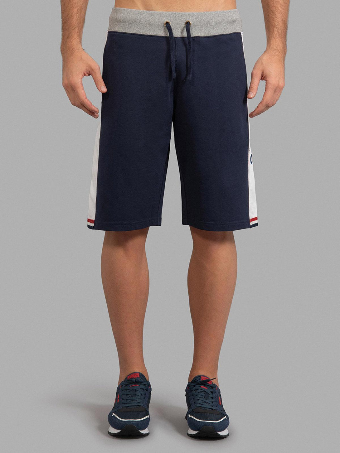 Beverly Hills Polo Club UK-BHPC CONTRAST STRIPE FLEECE SHORTS TRUE NAVY