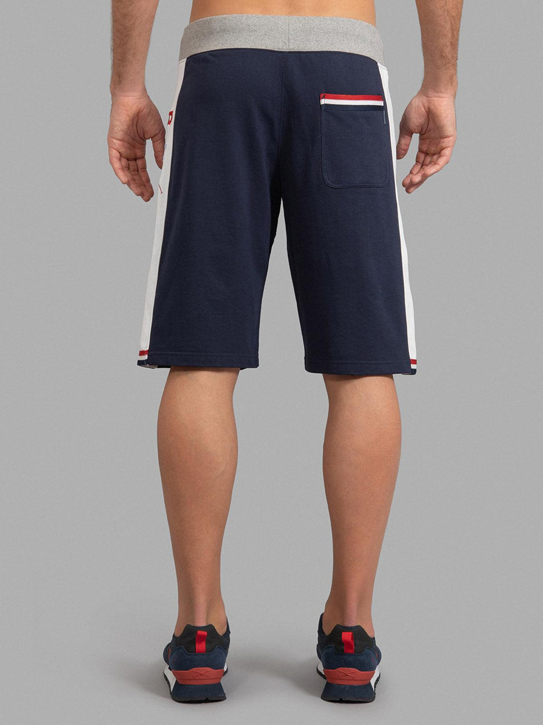 Beverly Hills Polo Club UK-BHPC CONTRAST STRIPE FLEECE SHORTS TRUE NAVY