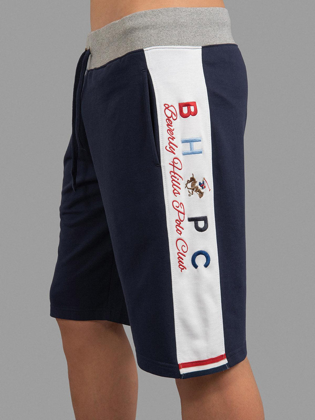 Beverly Hills Polo Club UK-BHPC CONTRAST STRIPE FLEECE SHORTS TRUE NAVY