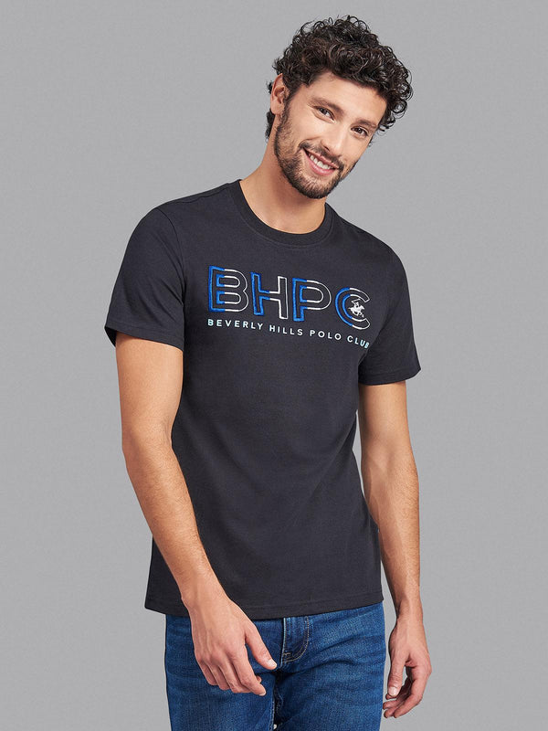 Beverly Hills Polo Club UK-BHPC OUTLINE LOGO T-SHIRT BLACK