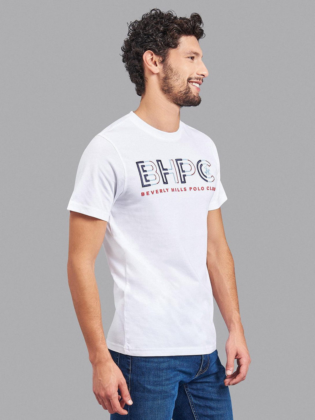 Beverly Hills Polo Club UK-BHPC OUTLINE LOGO T-SHIRT WHITE