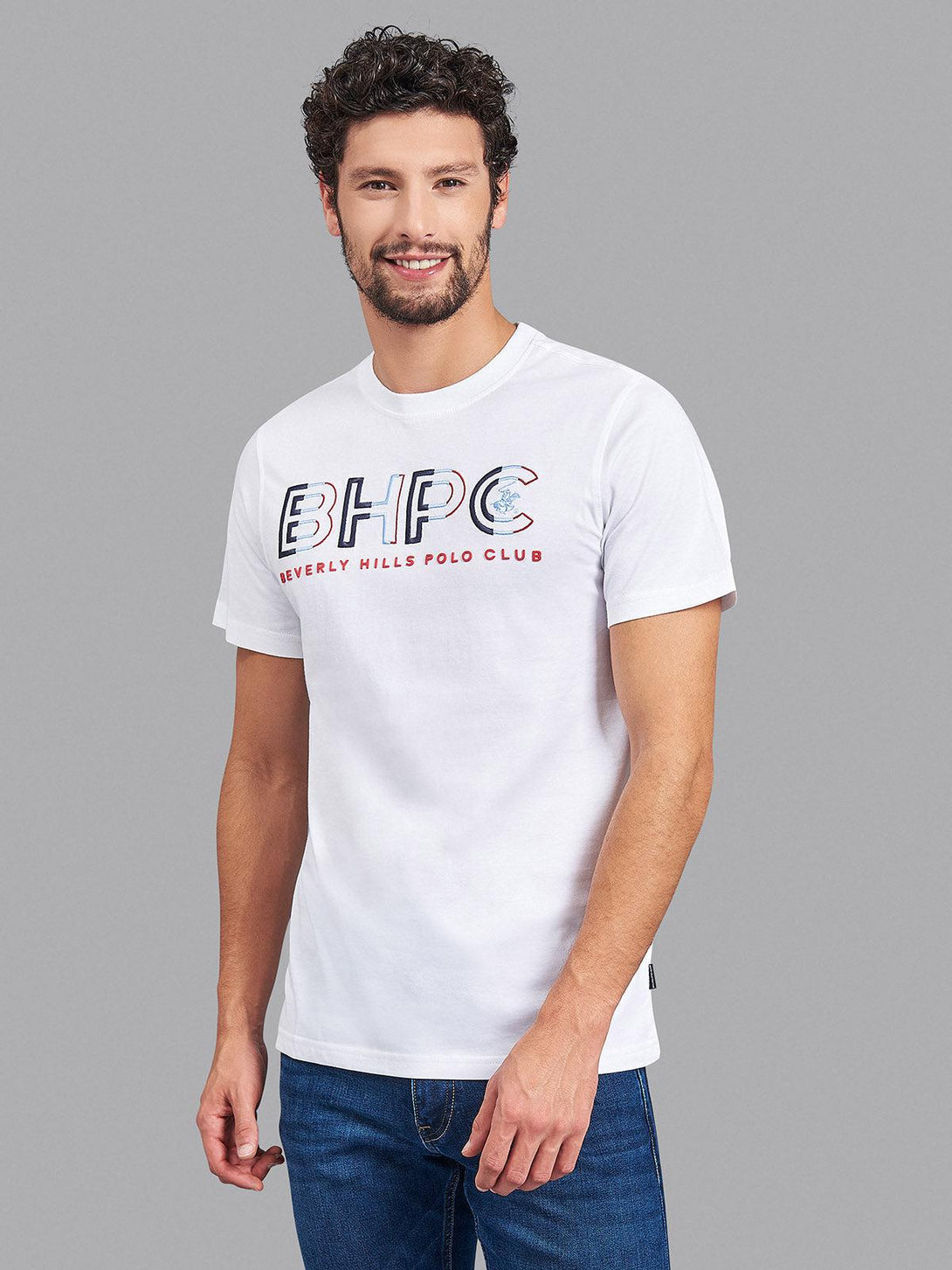 Beverly Hills Polo Club UK-BHPC OUTLINE LOGO T-SHIRT WHITE