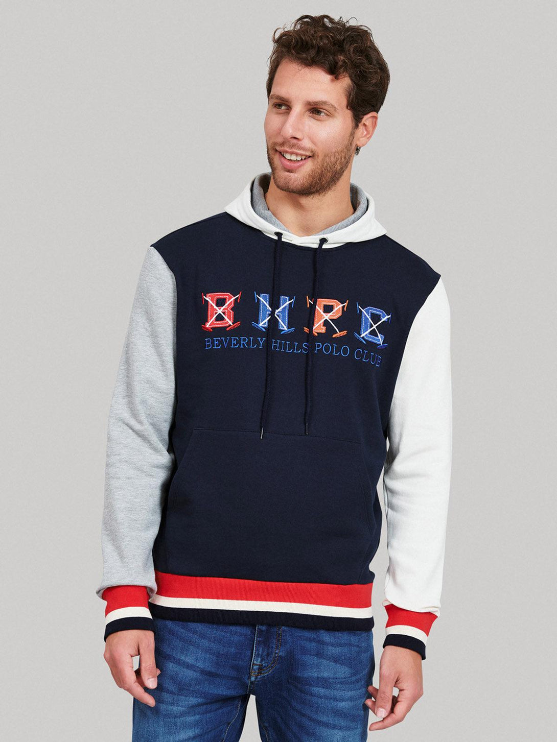 Beverly Hills Polo Club UK-BHPC POLO MALLET LOGO HOODIE OFF WHITE