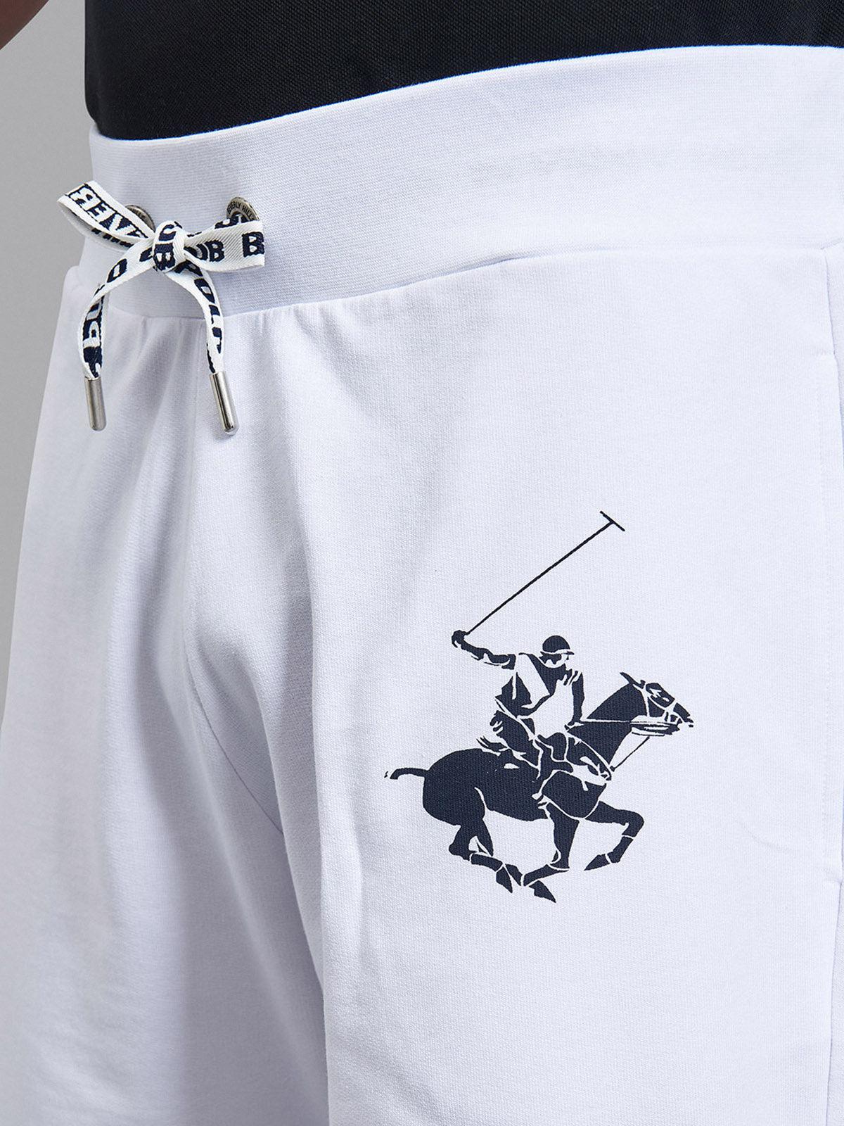 BHPC POLO PONY FLEECE SHORTS WHITE BEVERLY HILLS POLO CLUB