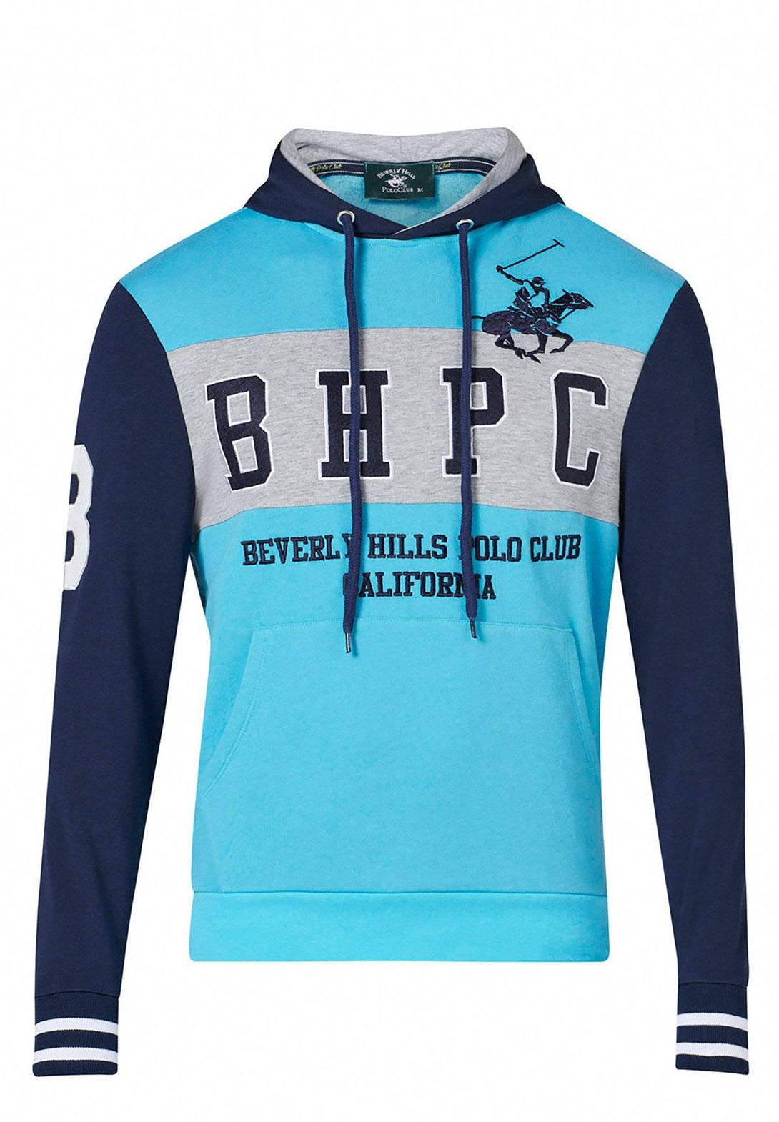 Beverly Hills Polo Club UK-BHPC POLO PONY PANEL HOODIE BALTIC BLUE