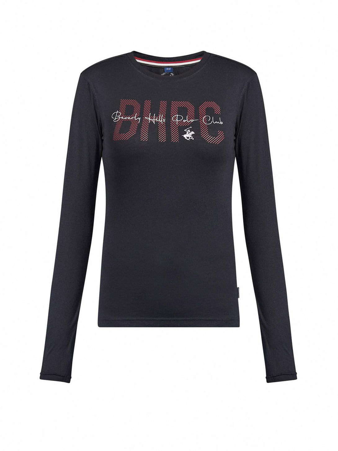 Beverly Hills Polo Club UK-BHPC SCRIPT LOGO LS T-SHIRT BLACK