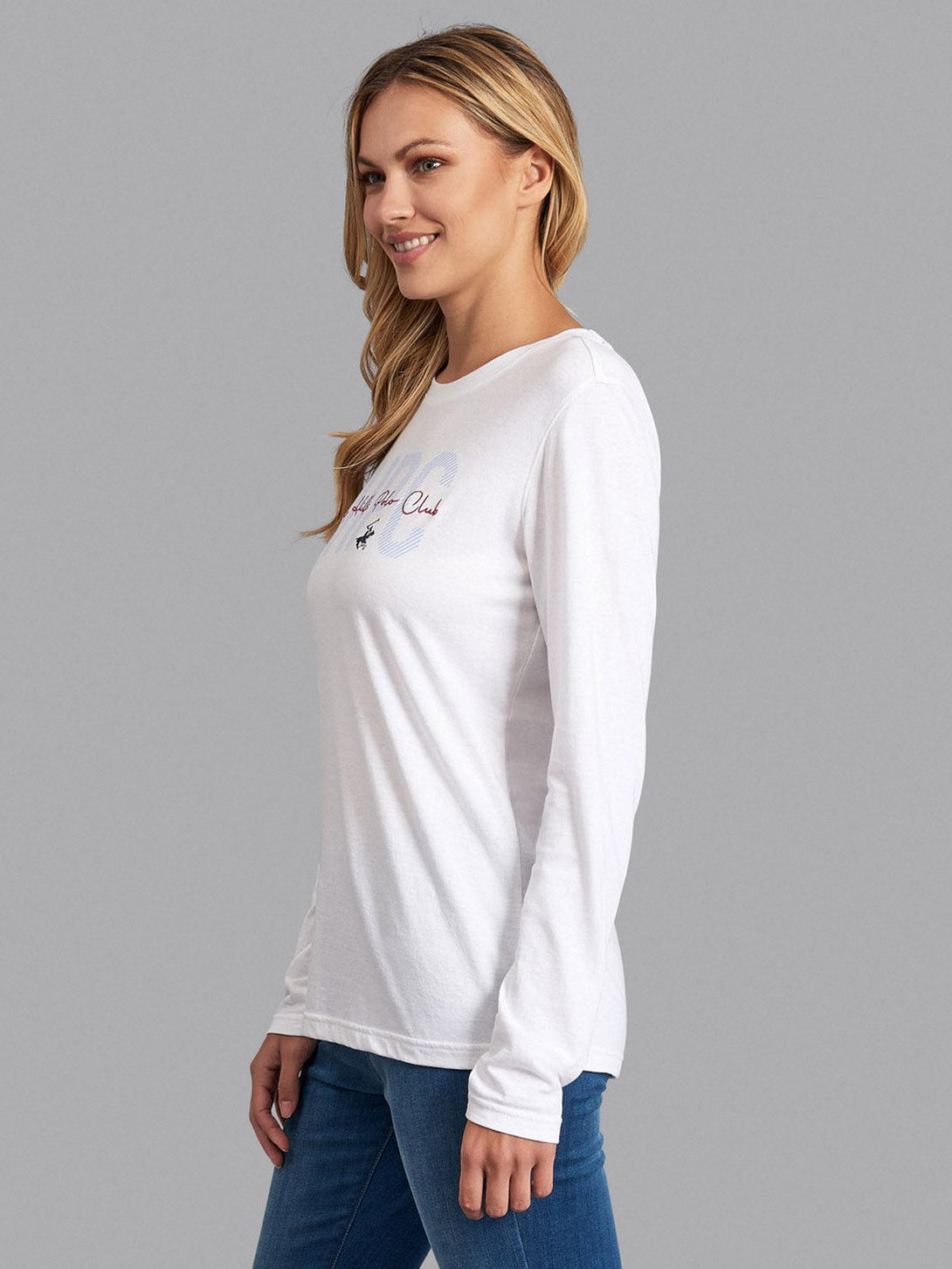 Beverly Hills Polo Club UK-BHPC SCRIPT LOGO LS T-SHIRT WHITE